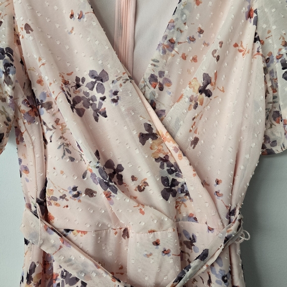 DKNY Pink Floral Wrap Dress 8 - Picture 7 of 15